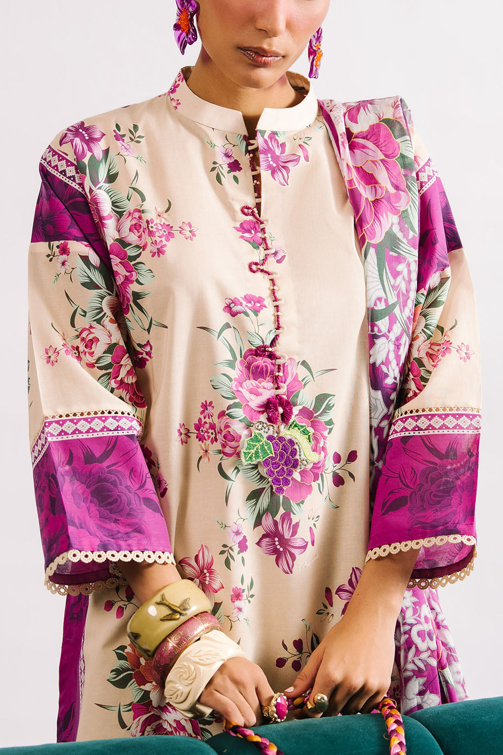 3 Piece Printed Lawn Suit With Dupatta