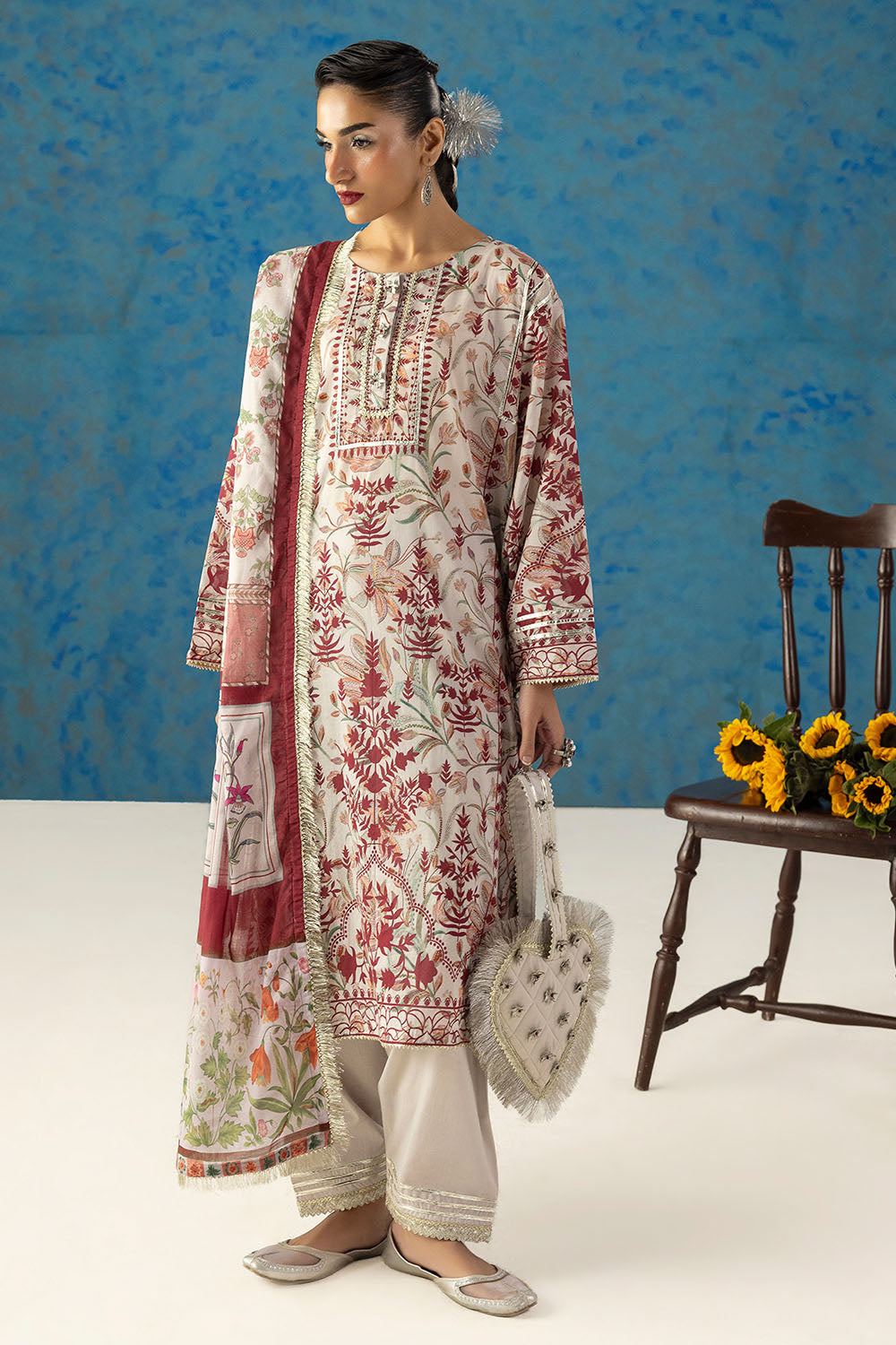3 Piece Printed Lawn Suit with Dupatta
