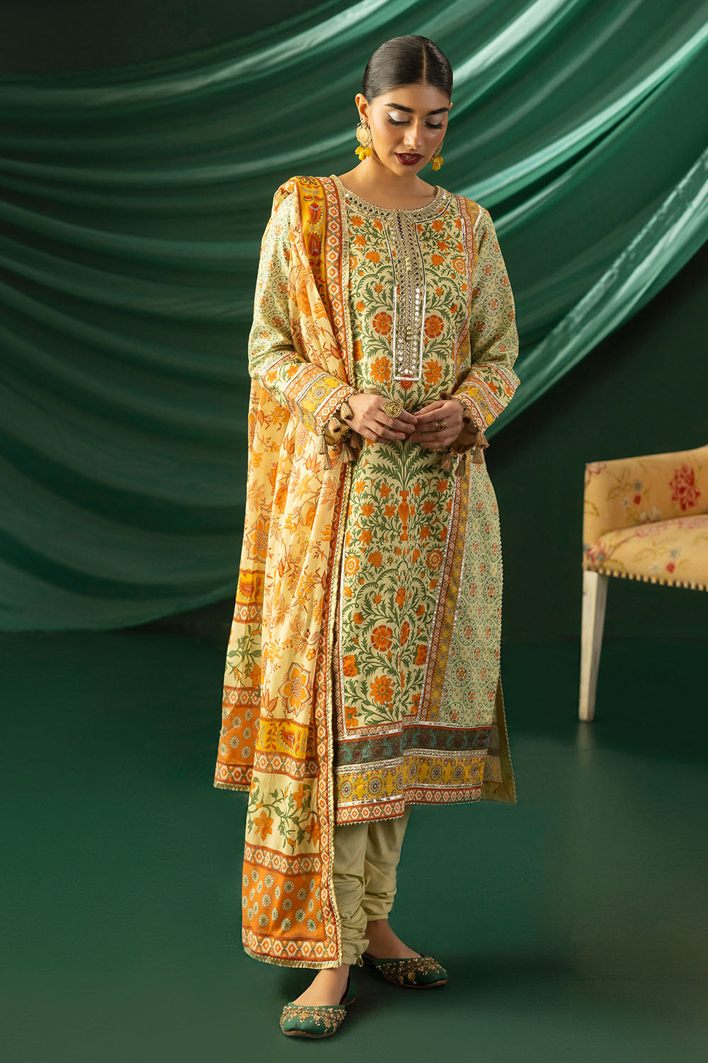 3 Piece Printed Lawn Suit with Dupatta