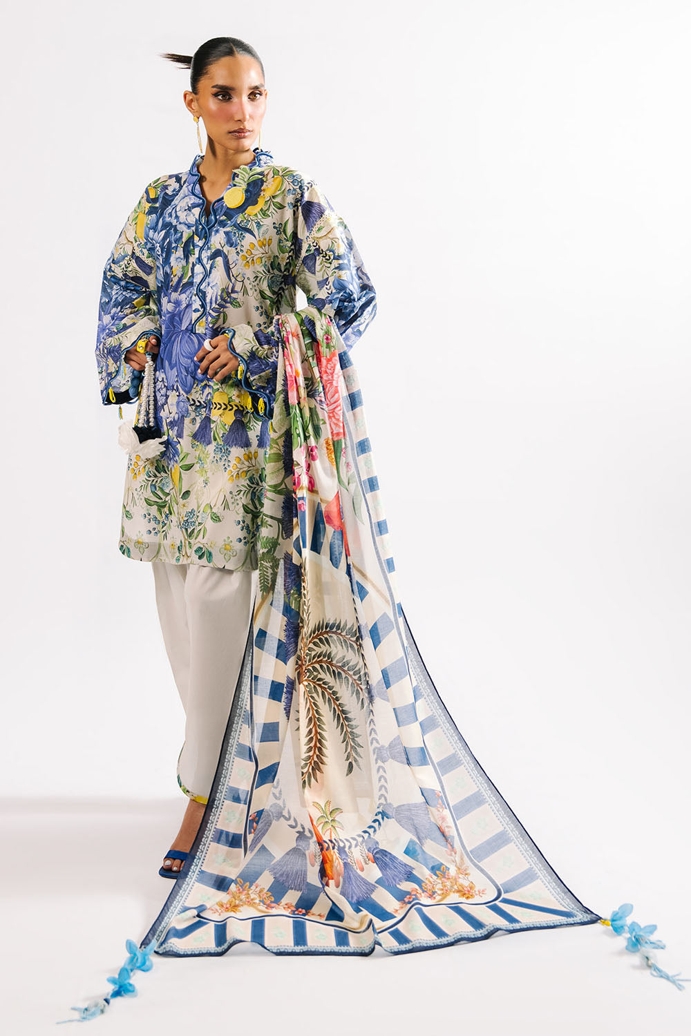 3 Piece Printed Lawn Suit With Dupatta