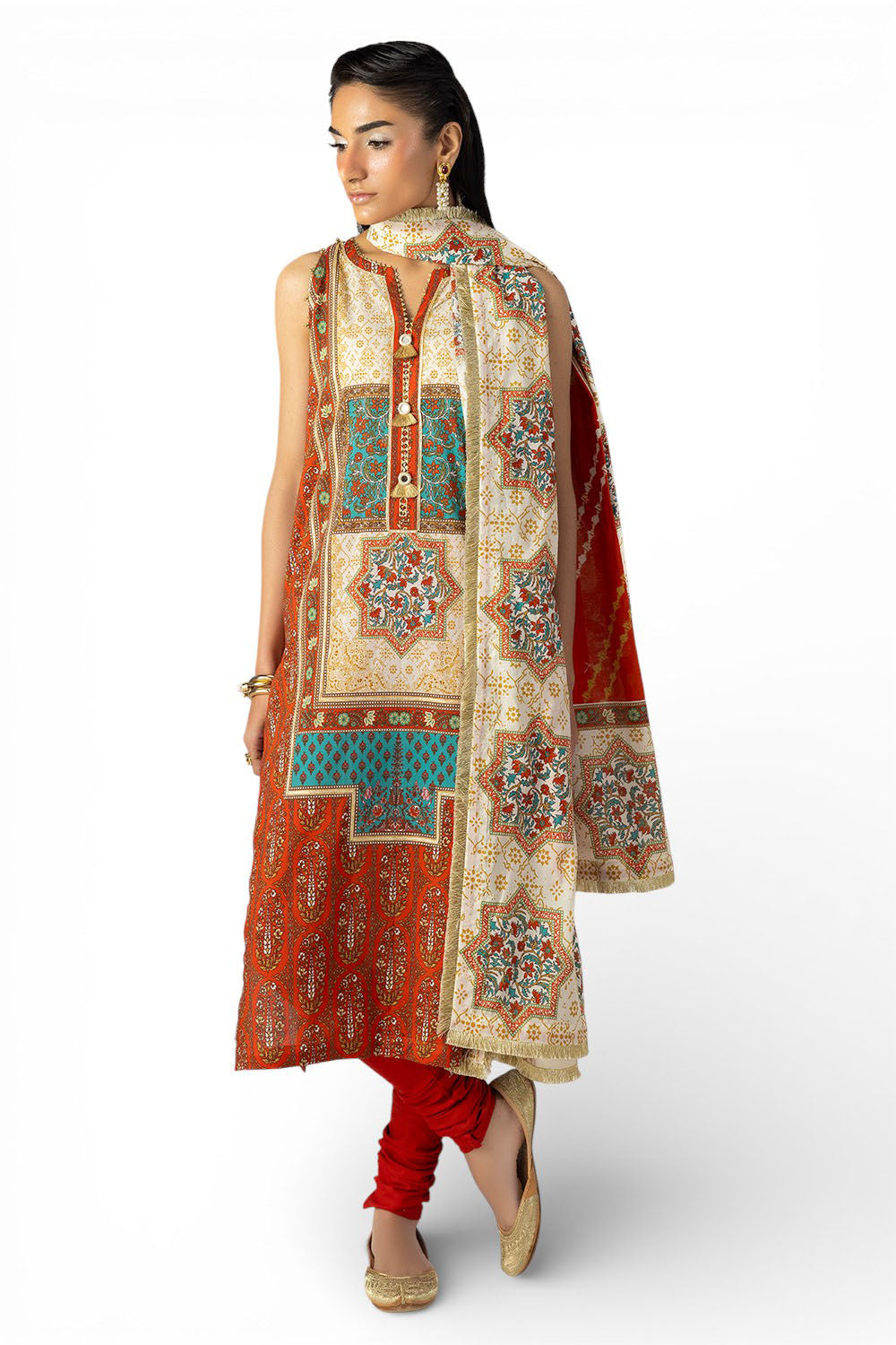 3 Piece Printed Lawn Suit With Printed Lawn Dupatta