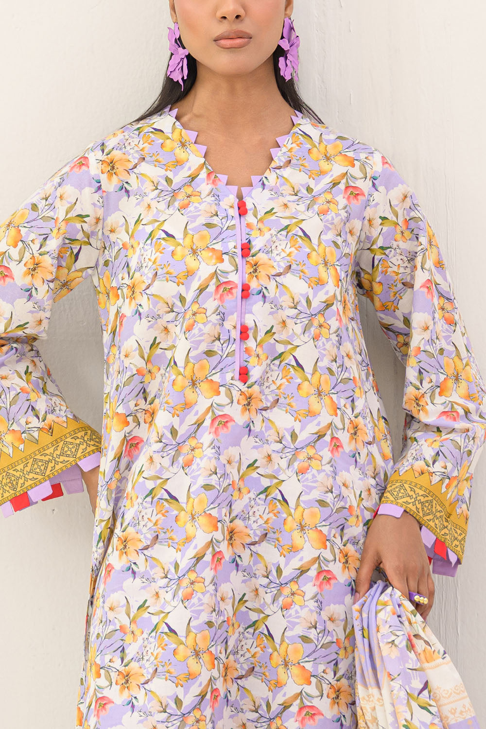 3 Piece Printed Lawn Suit And Dyed Trouser