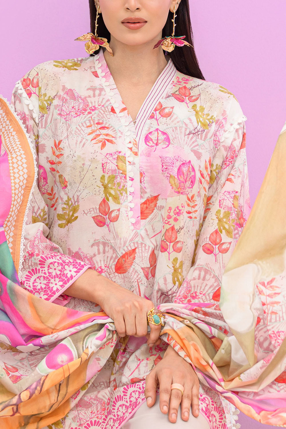 3 Piece Printed Lawn Suit and Dyed Trouser