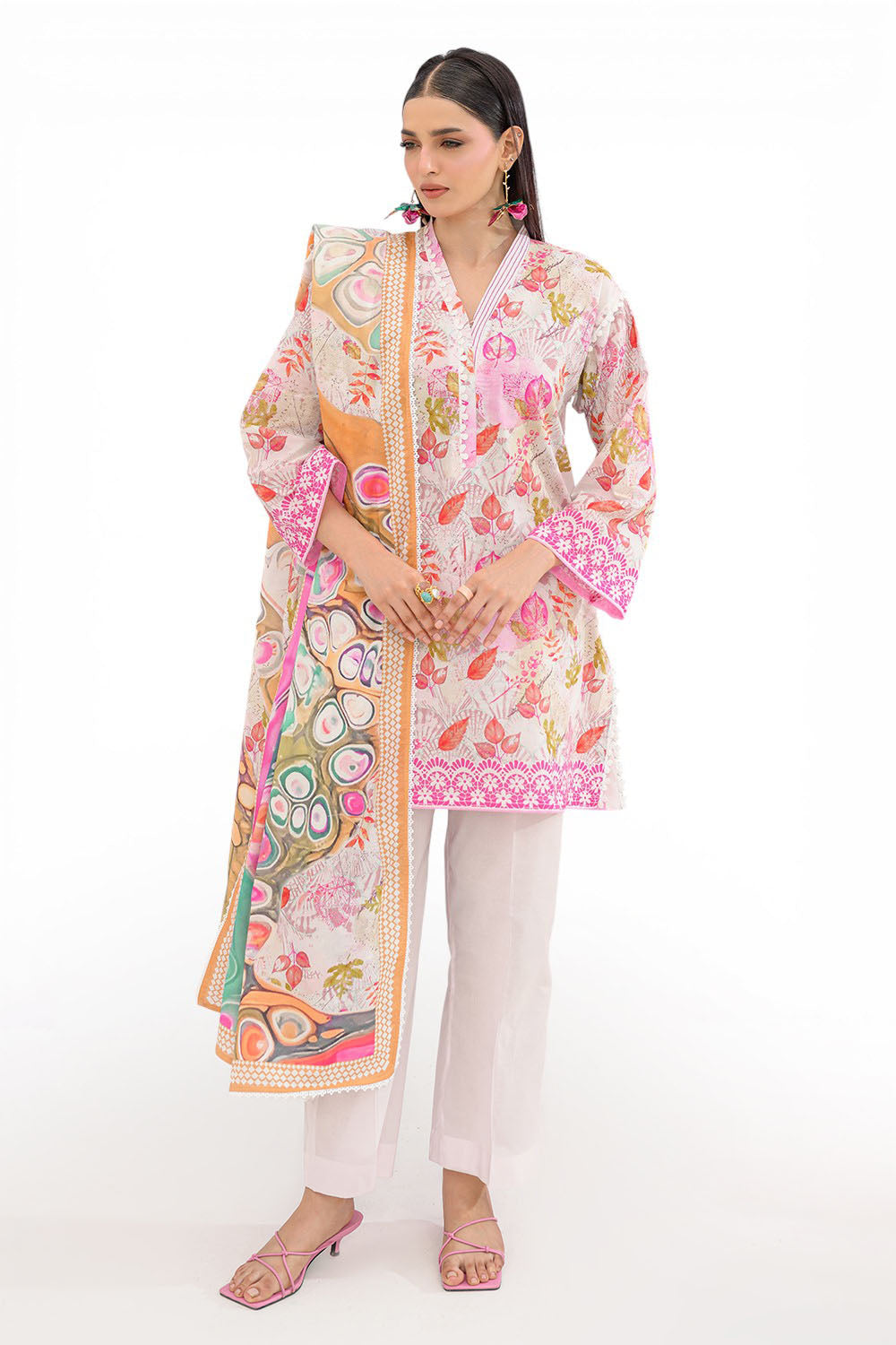 3 Piece Printed Lawn Suit and Dyed Trouser