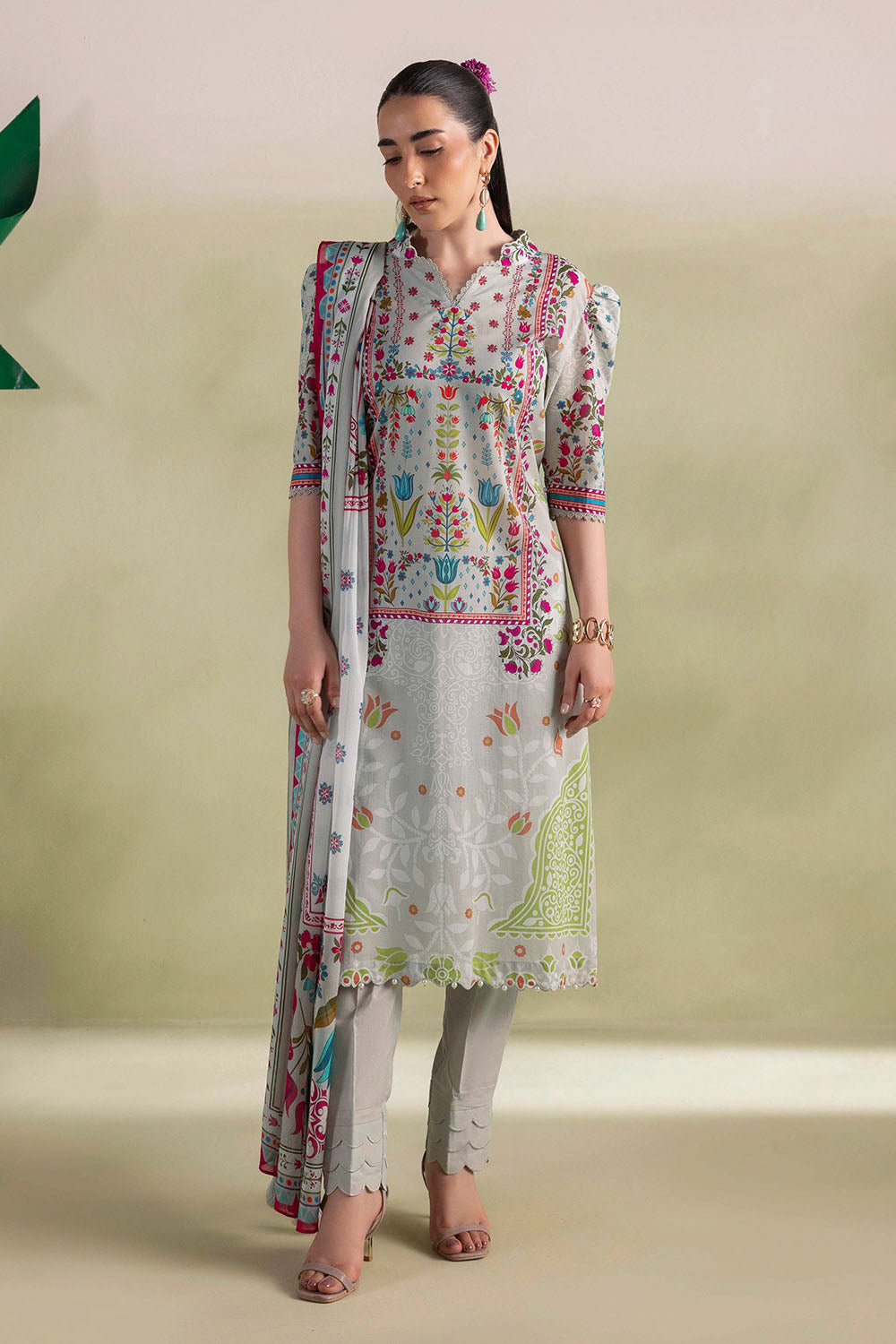 3 Piece Printed Lawn Suit with Dupatta