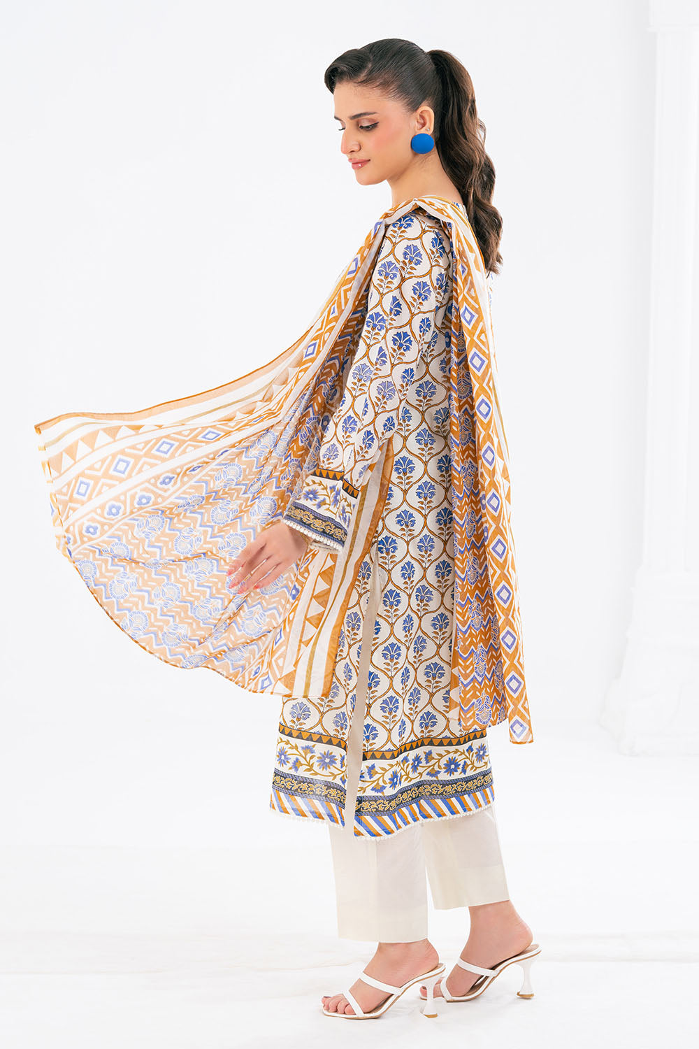 3 Piece Printed Lawn Suit with Dupatta