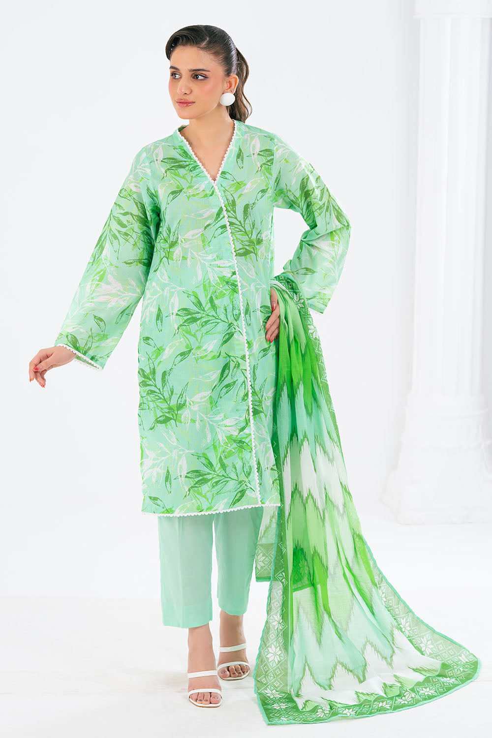 3 Piece Printed Lawn Suit with Dupatta