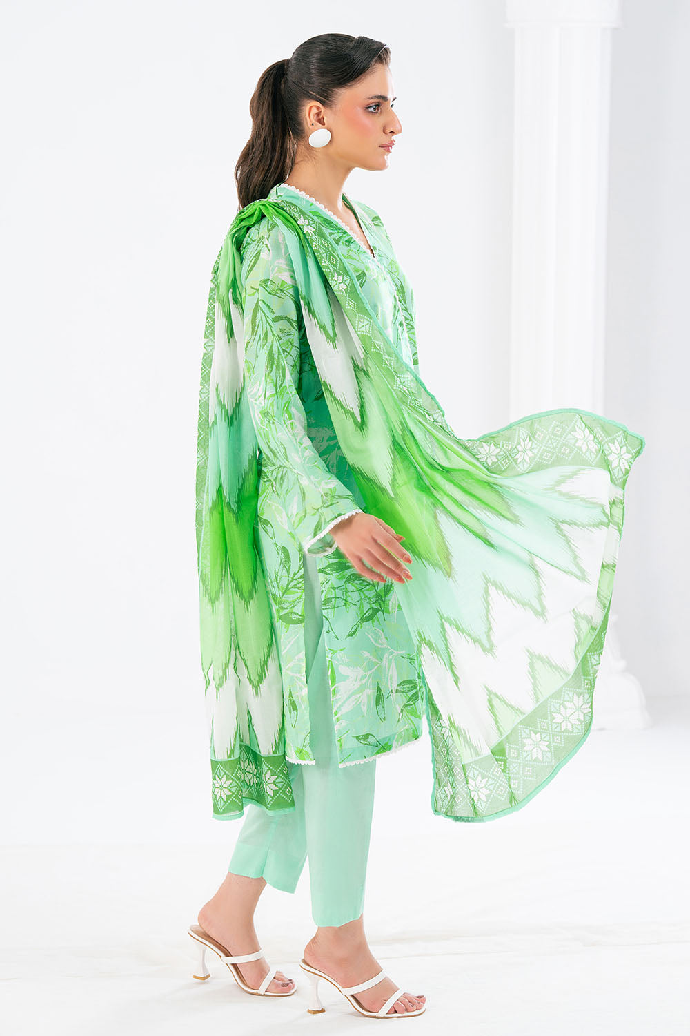 3 Piece Printed Lawn Suit with Dupatta