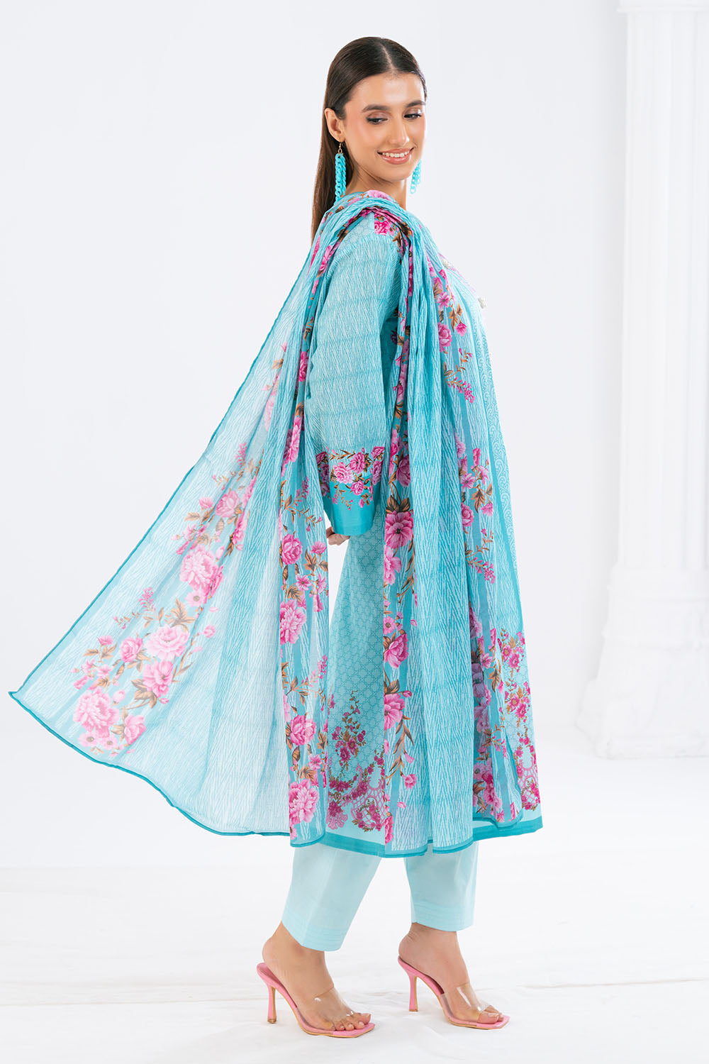 3 Piece Printed Lawn Suit With Dupatta