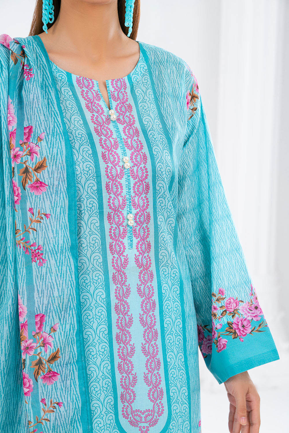 3 Piece Printed Lawn Suit With Dupatta