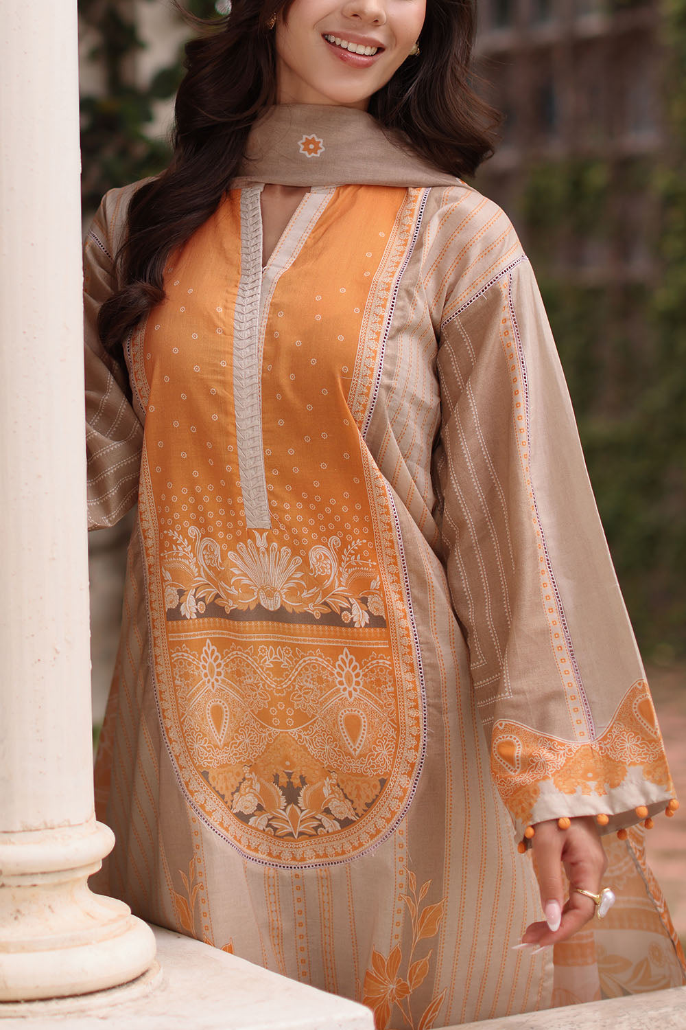 3 Piece Printed Lawn Suit with Printed Lawn Dupatta