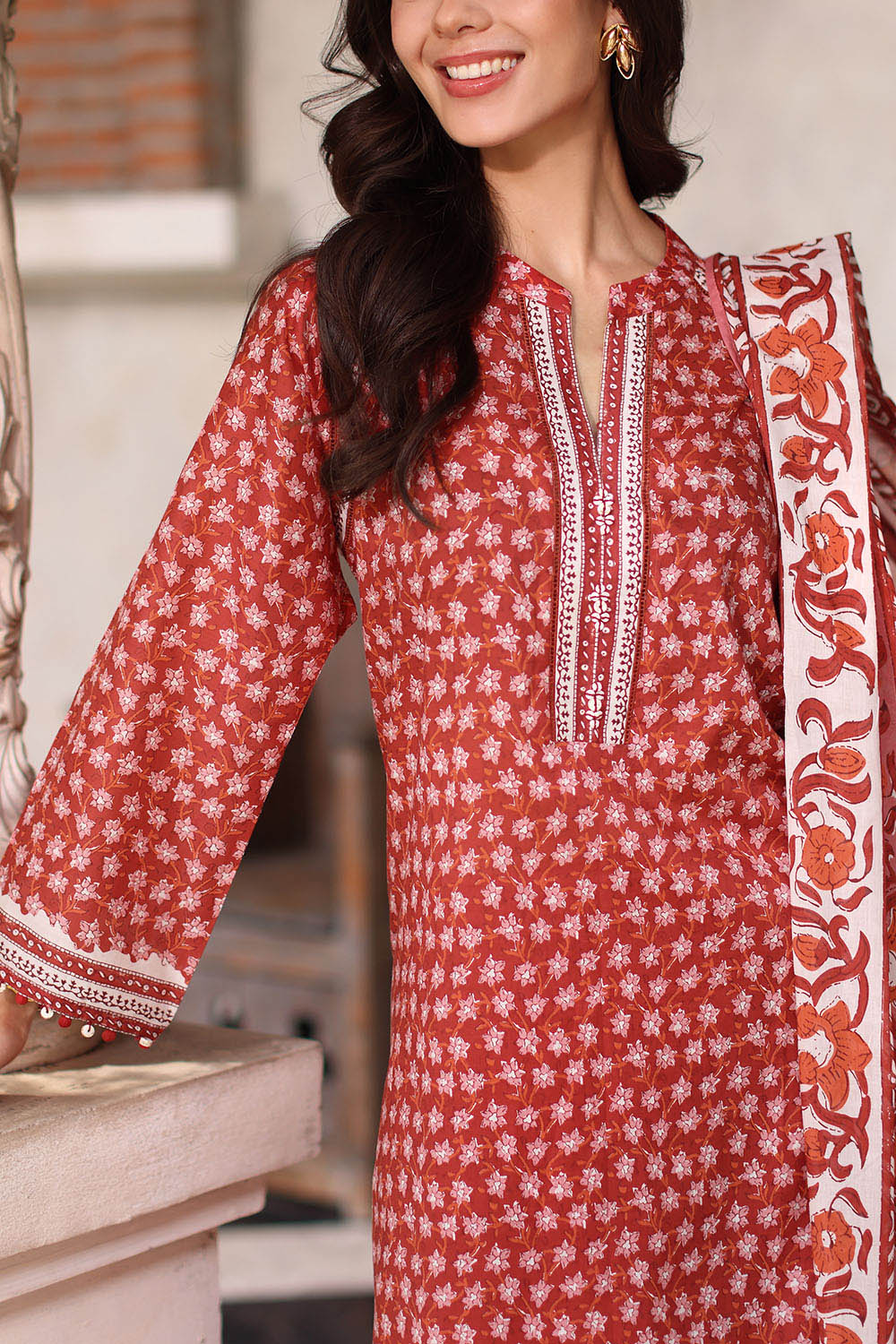 3 Piece Printed Lawn Suit with Printed Lawn Dupatta