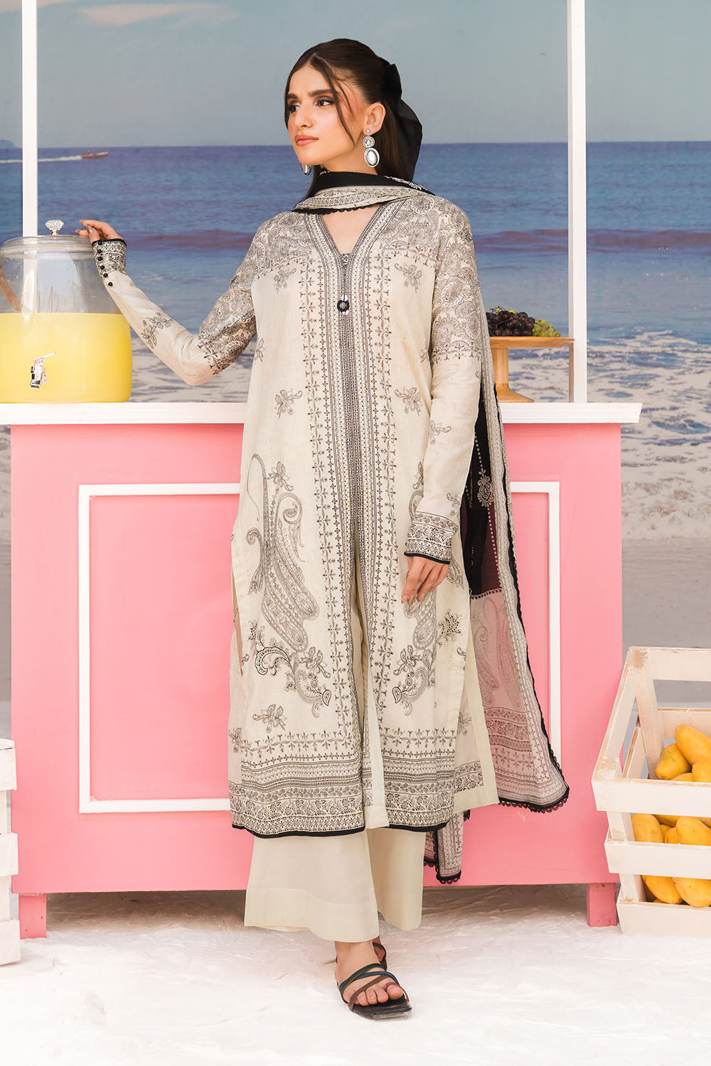 3 Piece Printed Lawn Suit with Printed Lawn Dupatta
