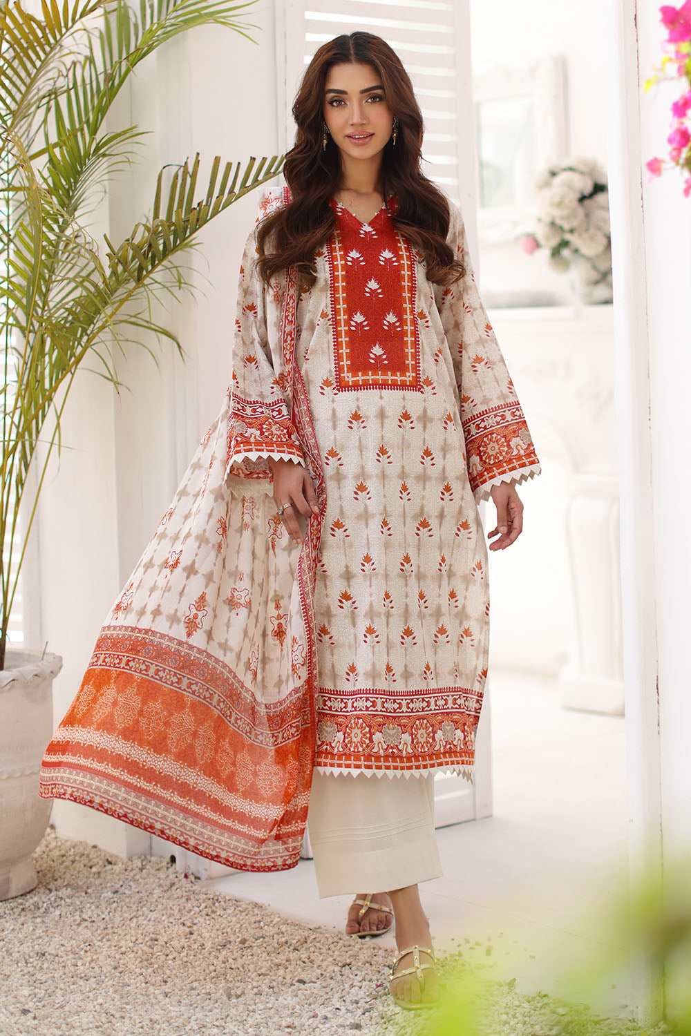 3 Piece Printed Lawn Suit with Printed Lawn Dupatta