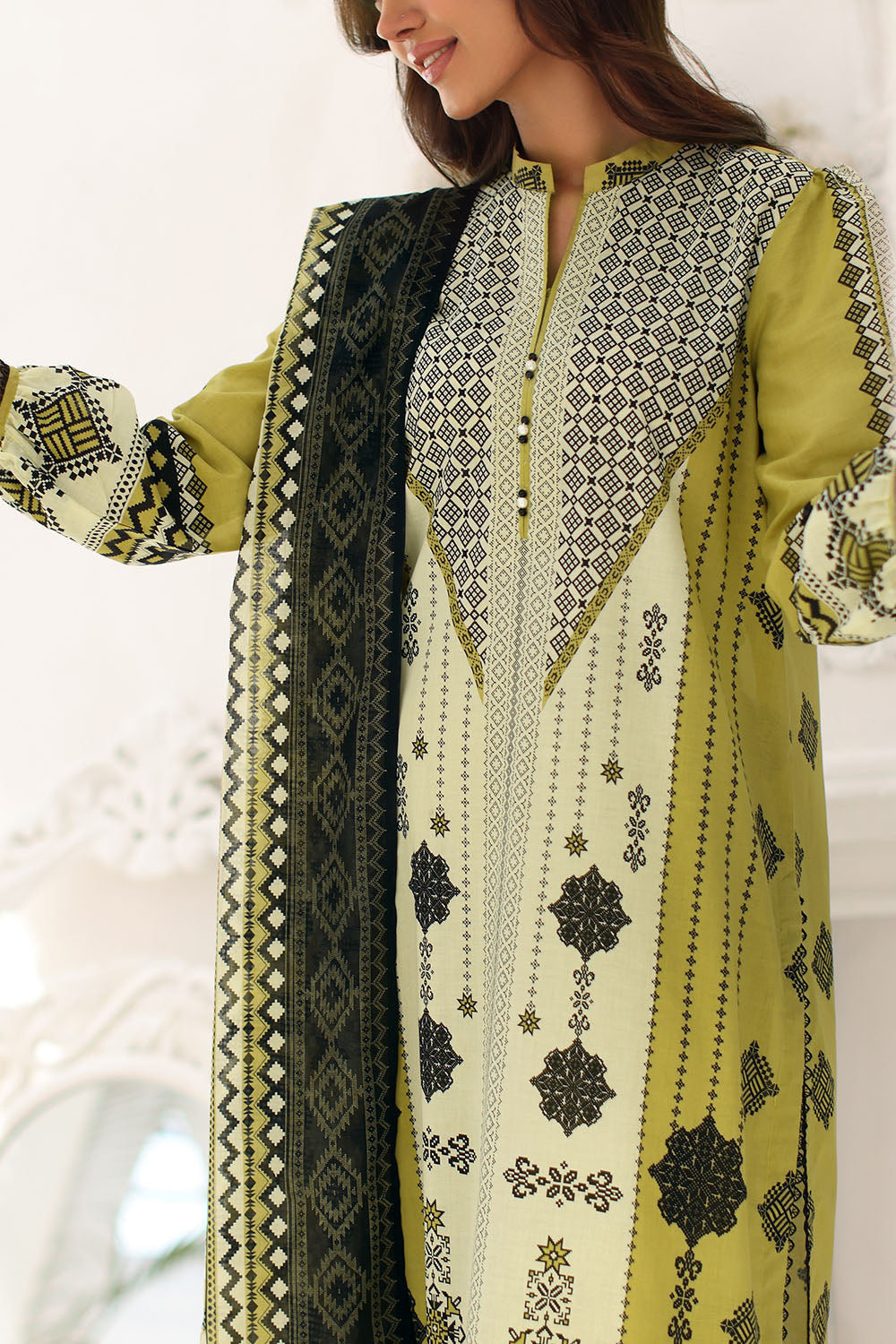 3 Piece Printed Lawn Suit with Printed Lawn Dupatta