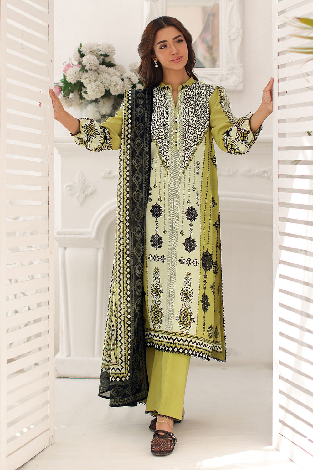 3 Piece Printed Lawn Suit with Printed Lawn Dupatta