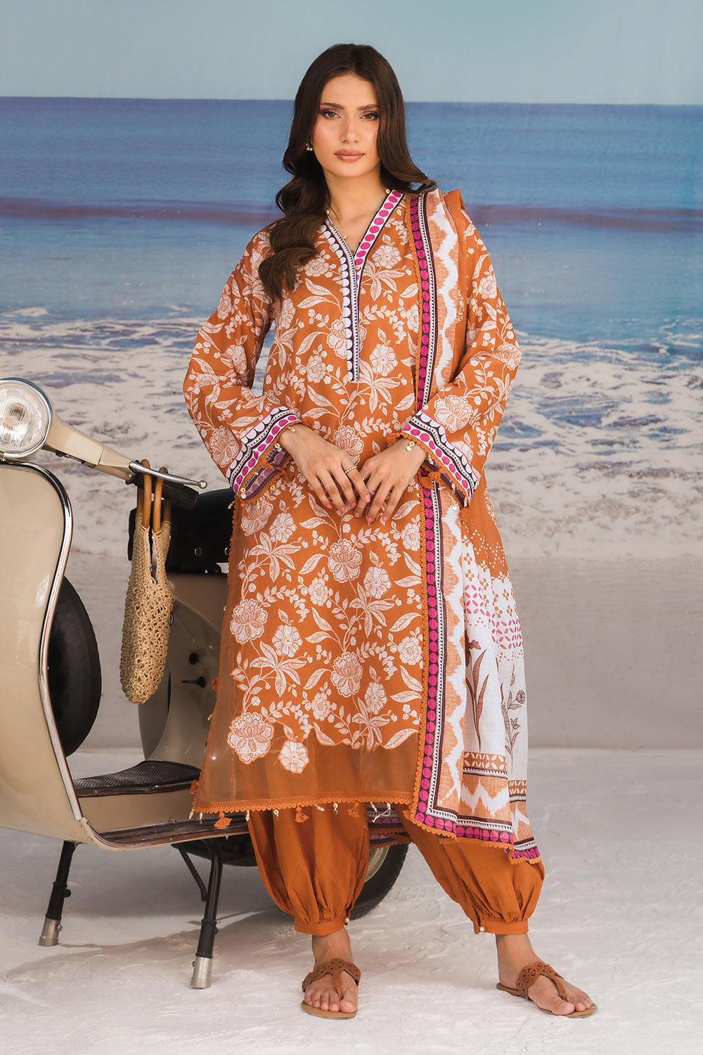 3 Piece Printed Lawn Suit with Printed Lawn Dupatta