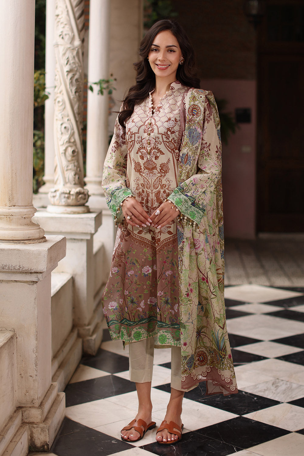 3 Piece Printed Lawn Suit with Printed Lawn Dupatta