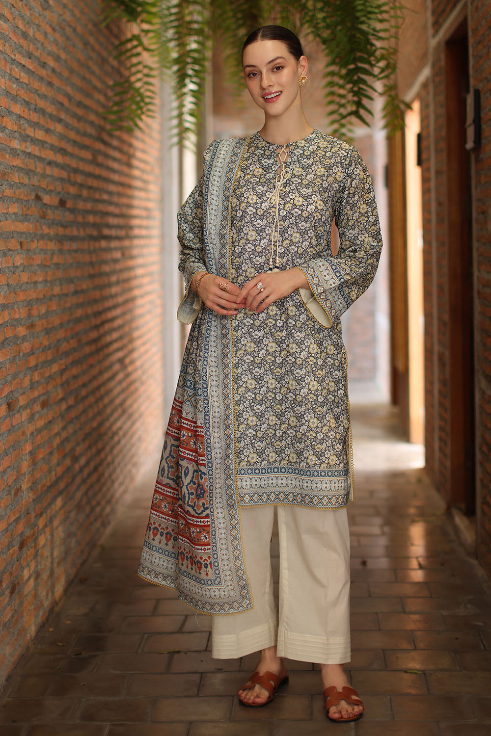 3 Piece Printed Lawn Suit with Printed Lawn Dupatta