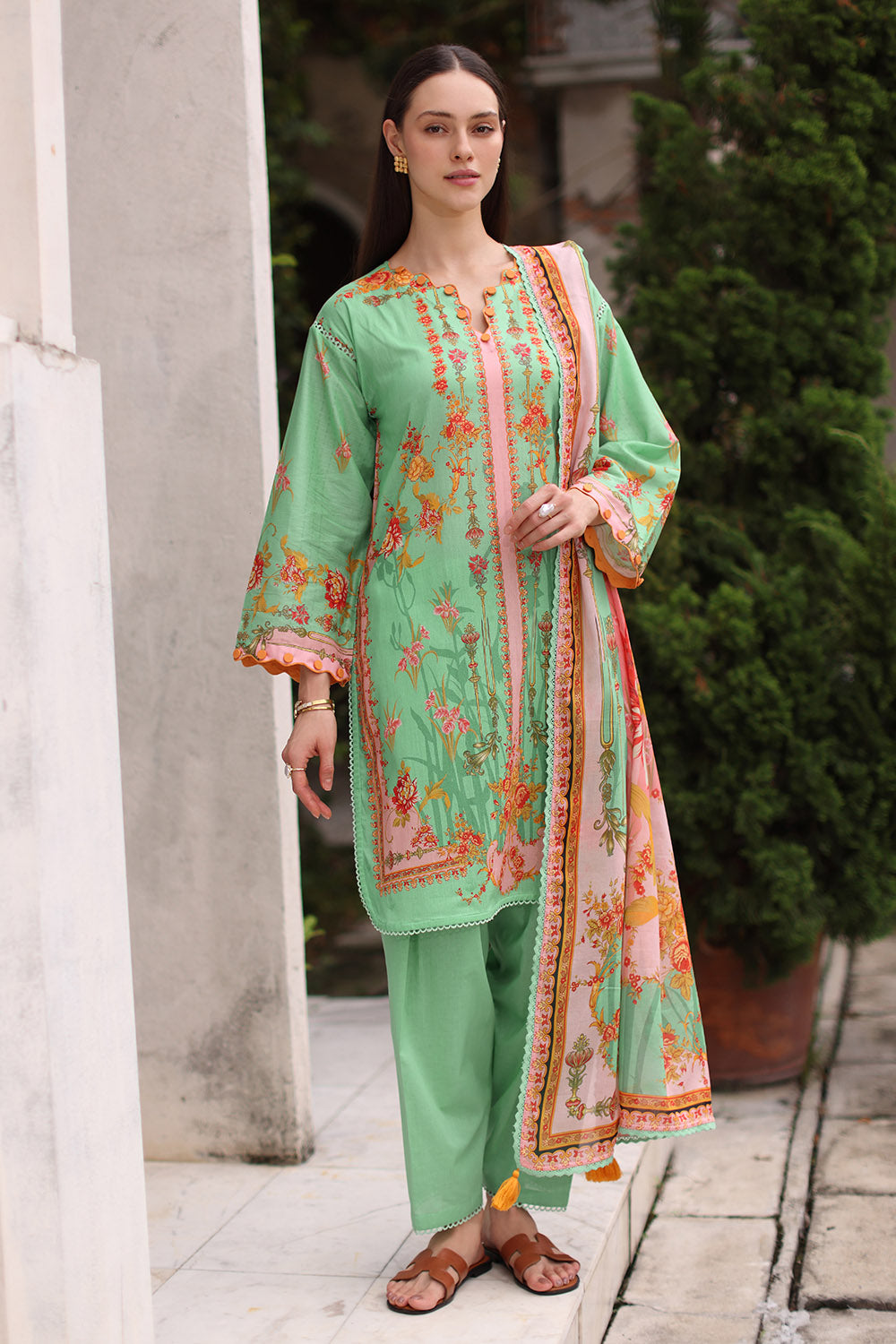 3 Piece Printed Lawn Suit with Printed Lawn Dupatta