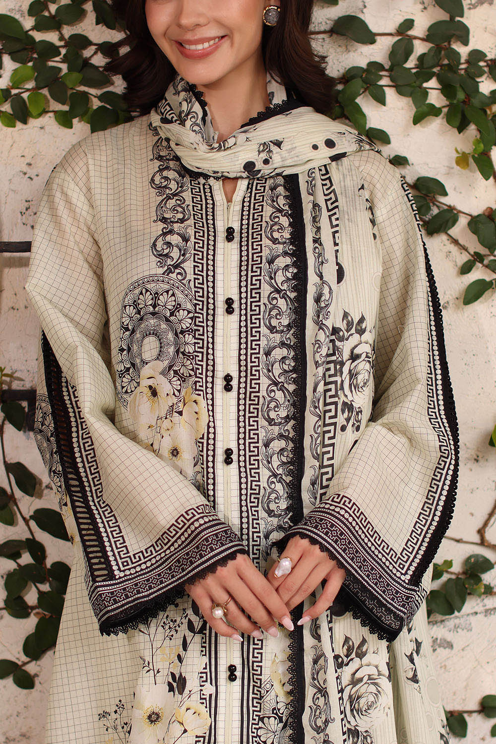 3 Piece Printed Lawn Suit with Printed Lawn Dupatta