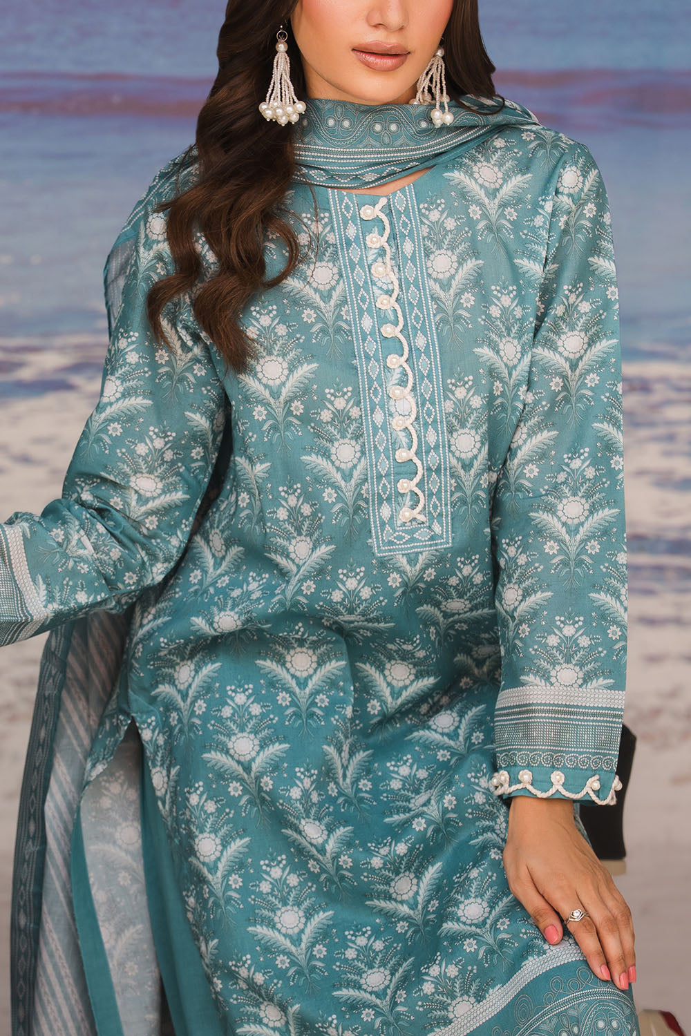 3 Piece Printed Lawn Suit with Printed Lawn Dupatta