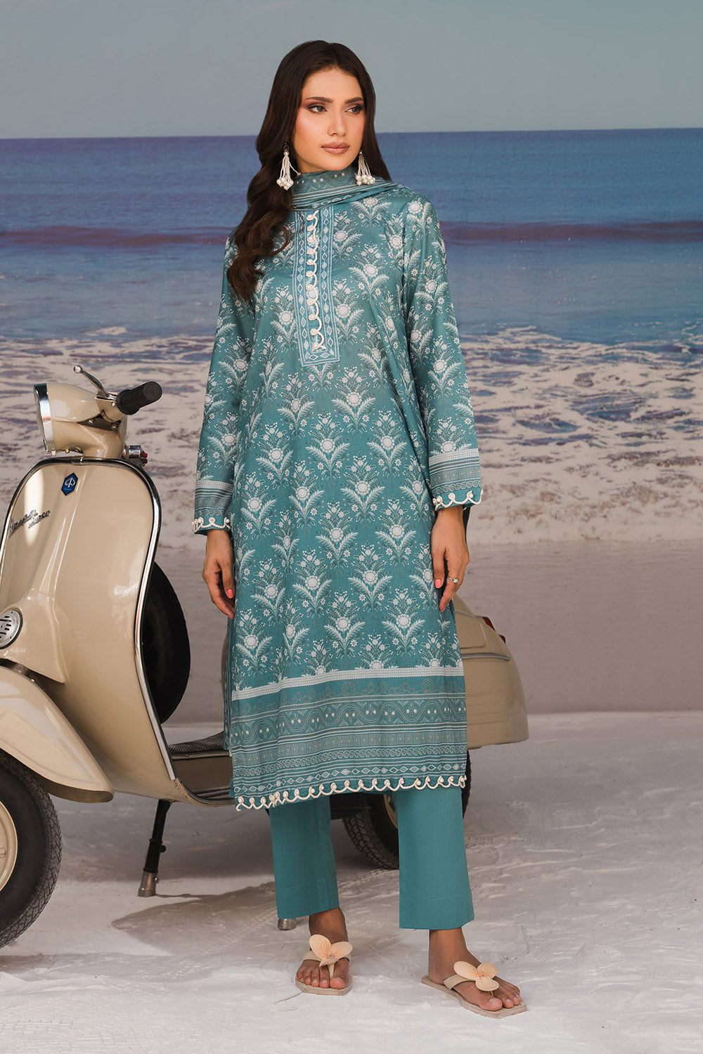 3 Piece Printed Lawn Suit with Printed Lawn Dupatta