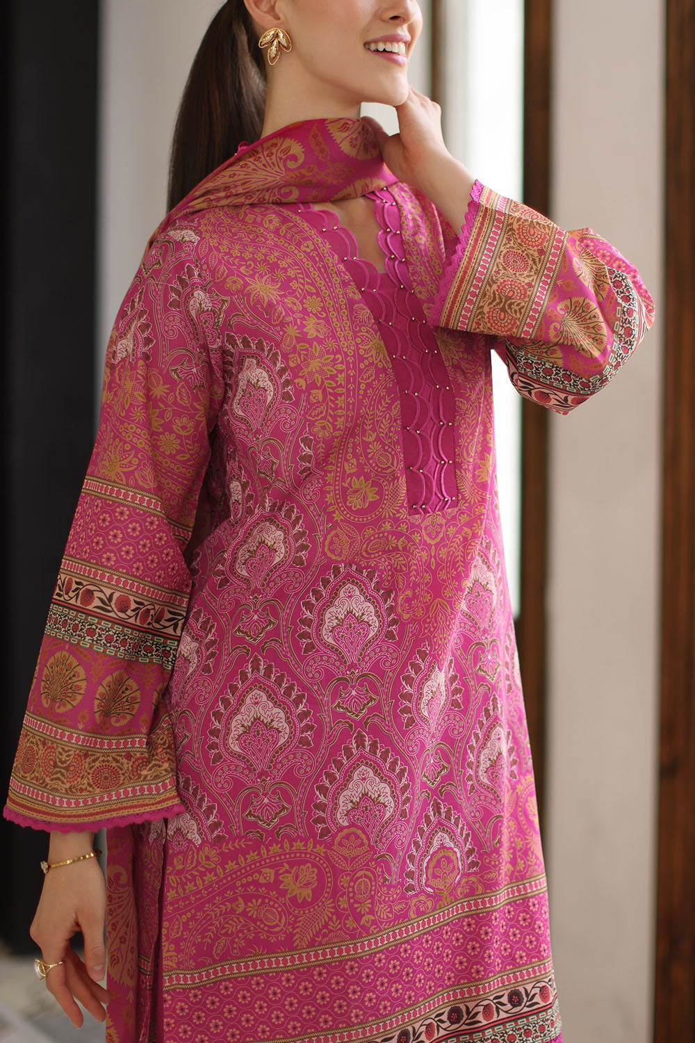 3 Piece Printed Lawn Suit with Printed Lawn Dupatta