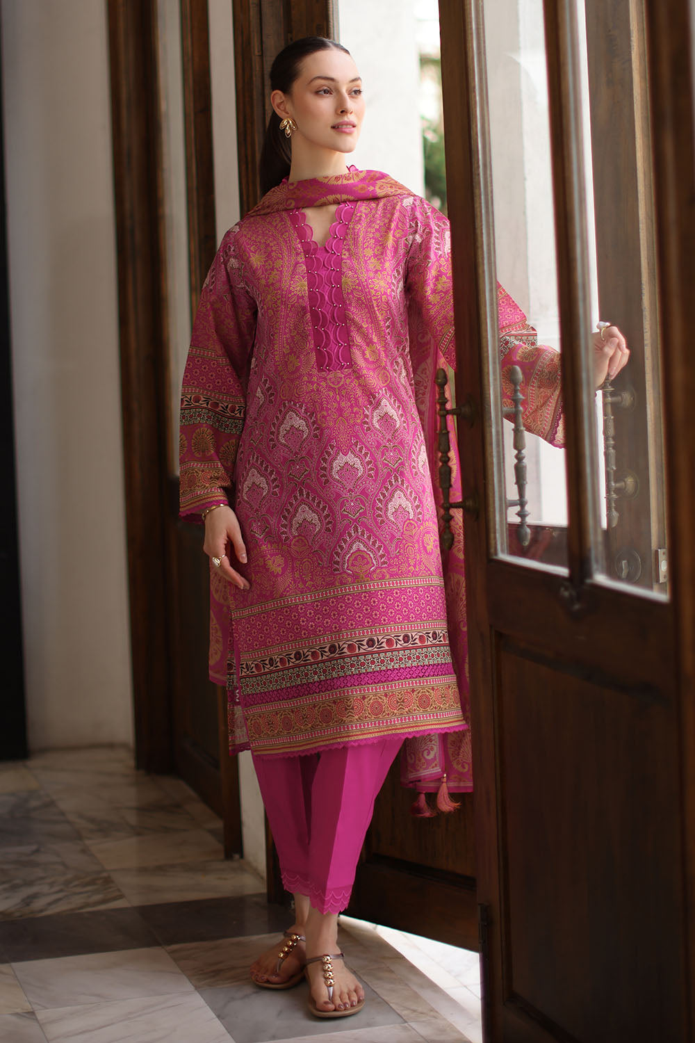 3 Piece Printed Lawn Suit with Printed Lawn Dupatta