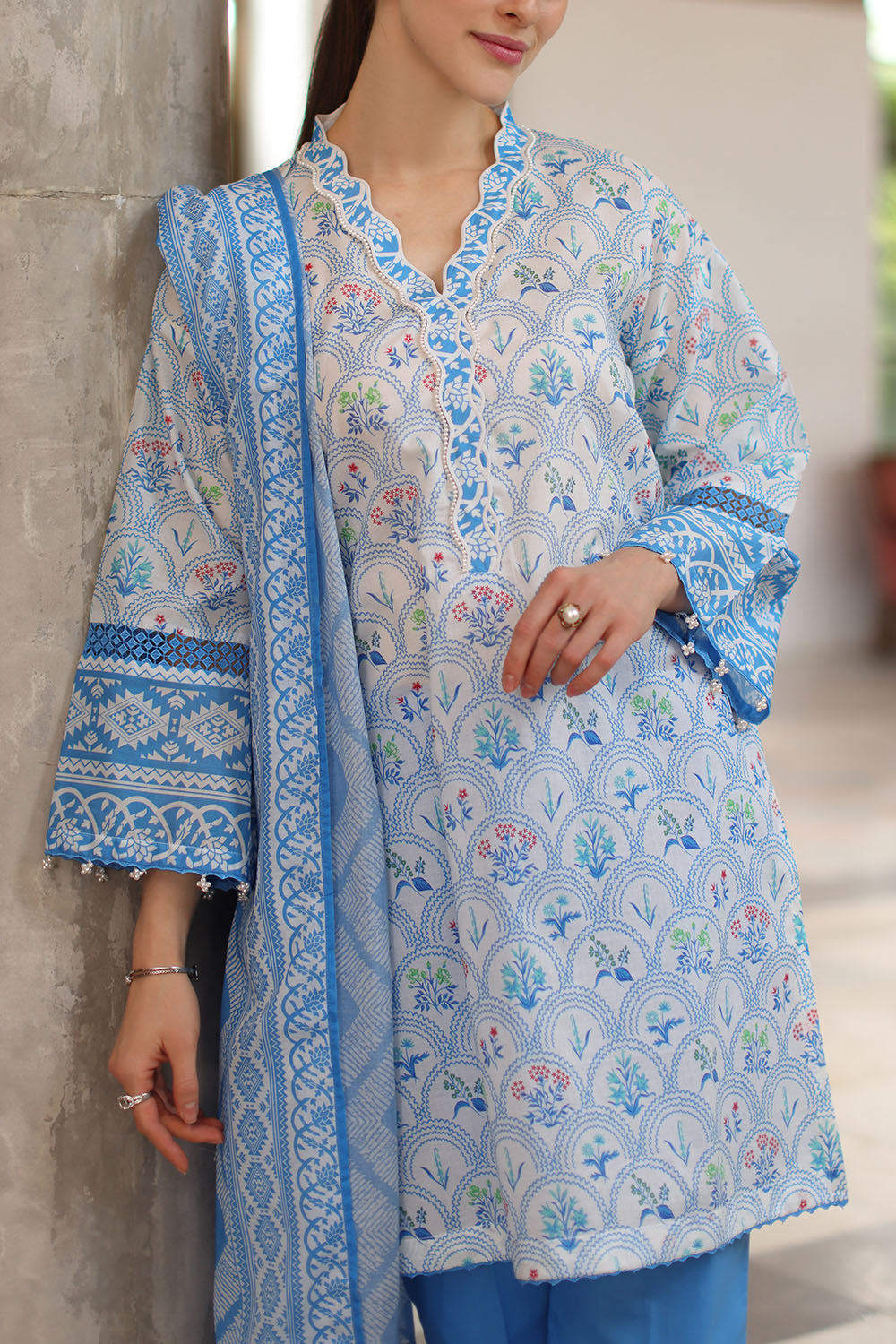 3 Piece Printed Lawn Suit with Printed Lawn Dupatta