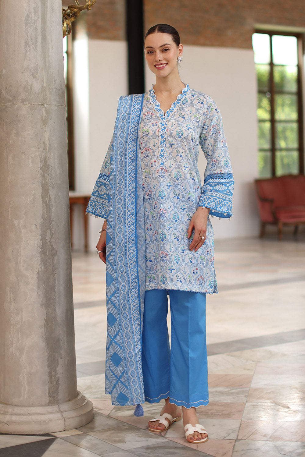3 Piece Printed Lawn Suit with Printed Lawn Dupatta