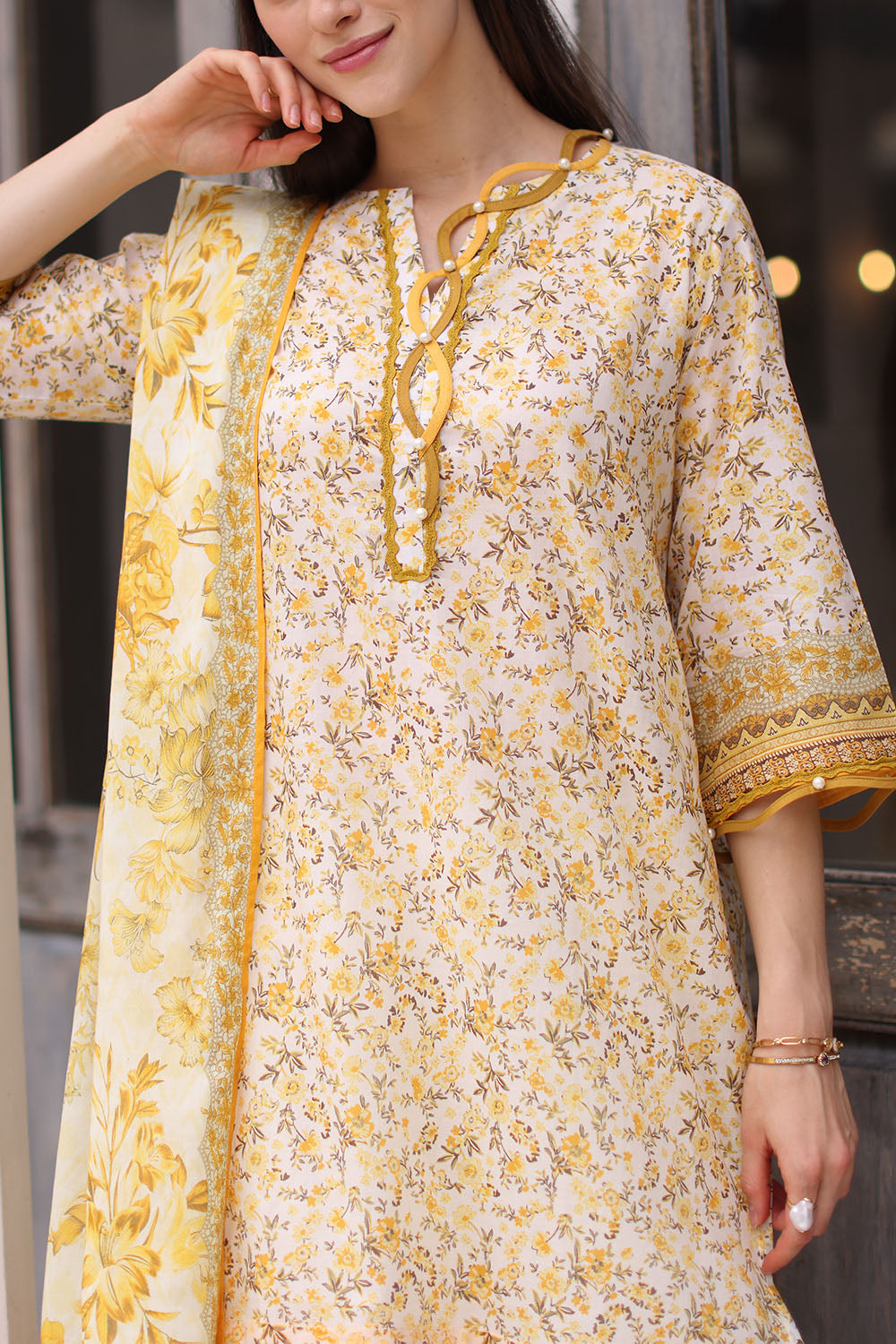 3 Piece Printed Lawn Suit with Printed Lawn Dupatta