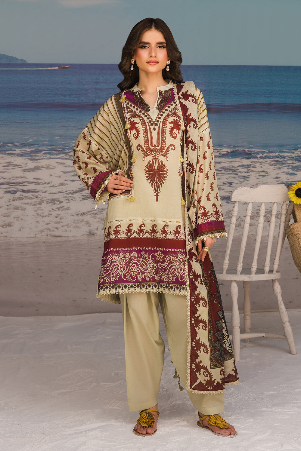 3 Piece Printed Lawn Suit with Printed Lawn Dupatta