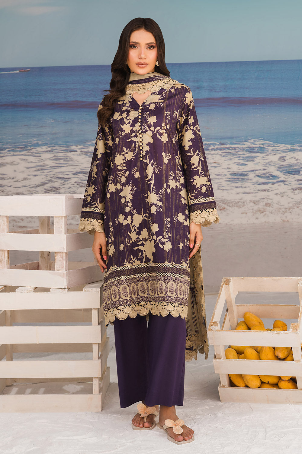 3 Piece Printed Lawn Suit with Printed Lawn Dupatta