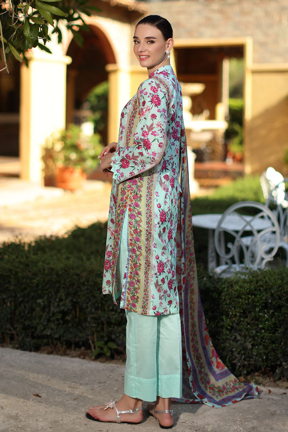 3 Piece Printed Lawn Suit With Dupatta