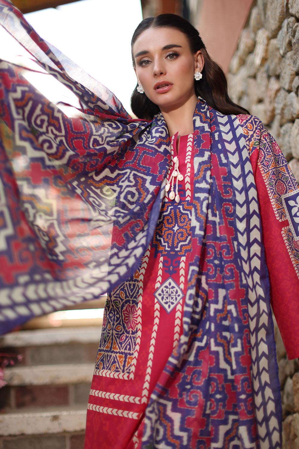 3 Piece Printed Lawn Suit with Dupatta