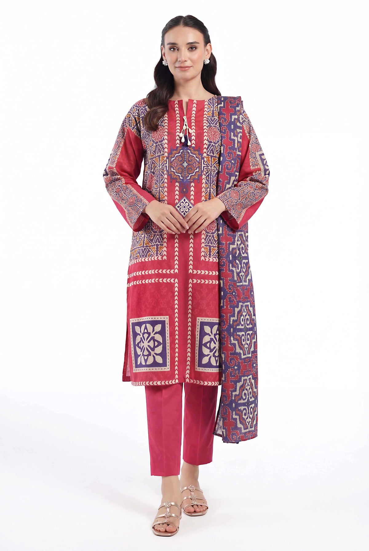 3 Piece Printed Lawn Suit with Dupatta
