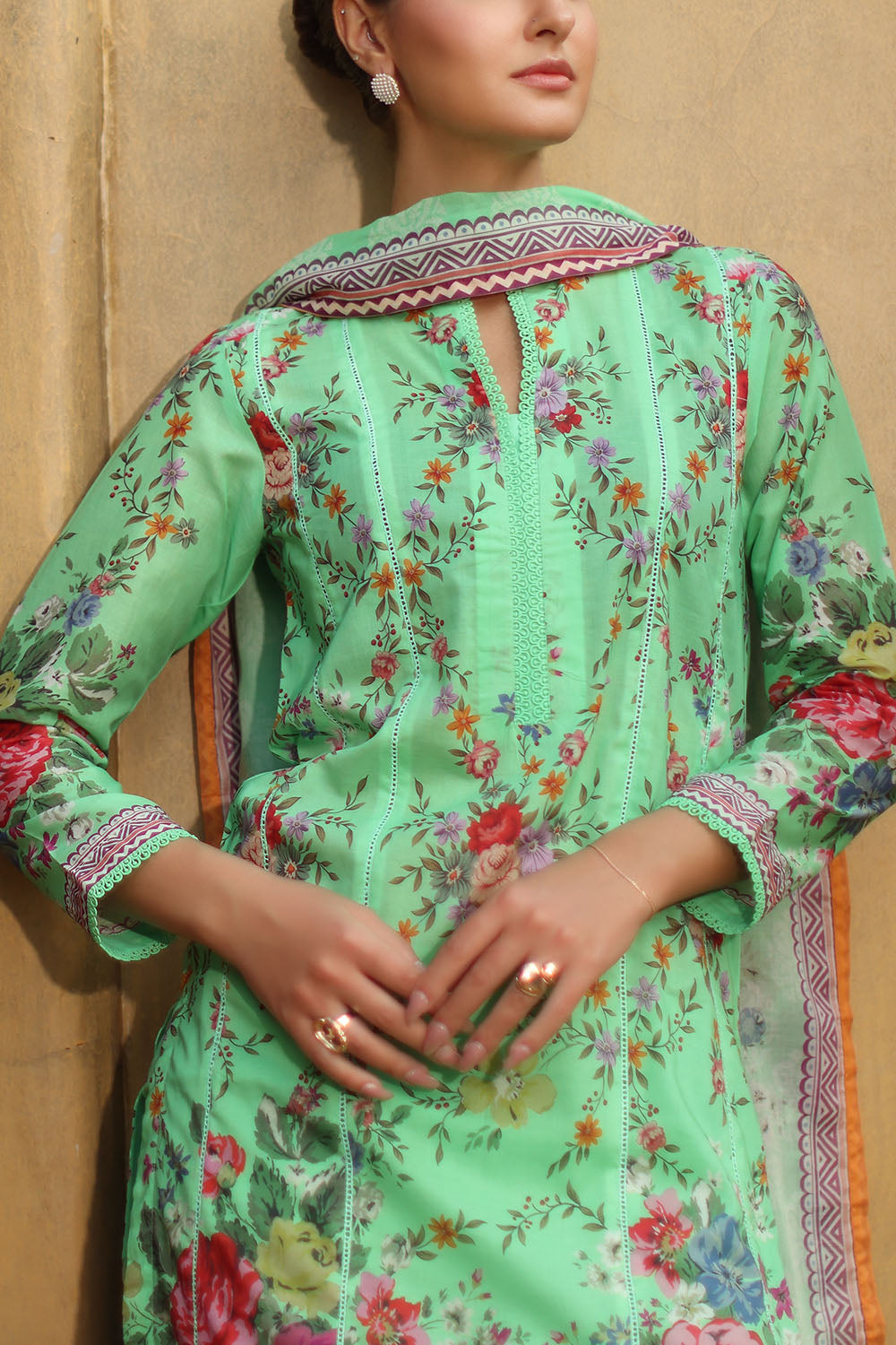 3 Piece Printed Lawn Suit With Dupatta