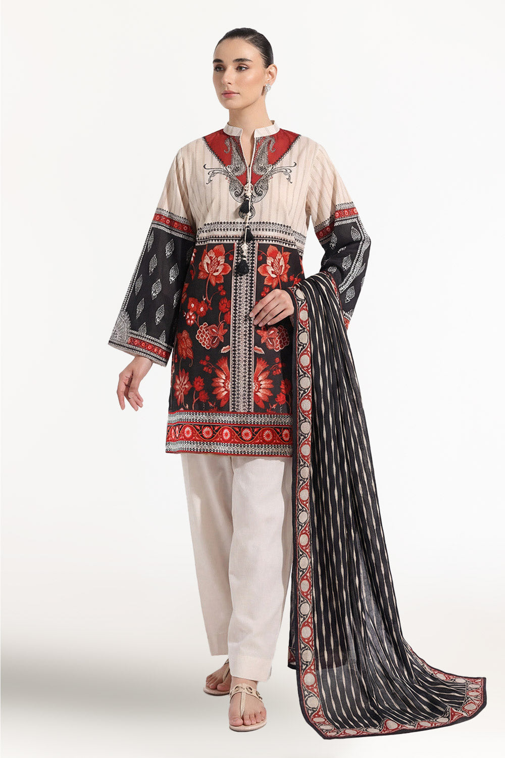 3 Piece Printed Lawn Suit With Dupatta