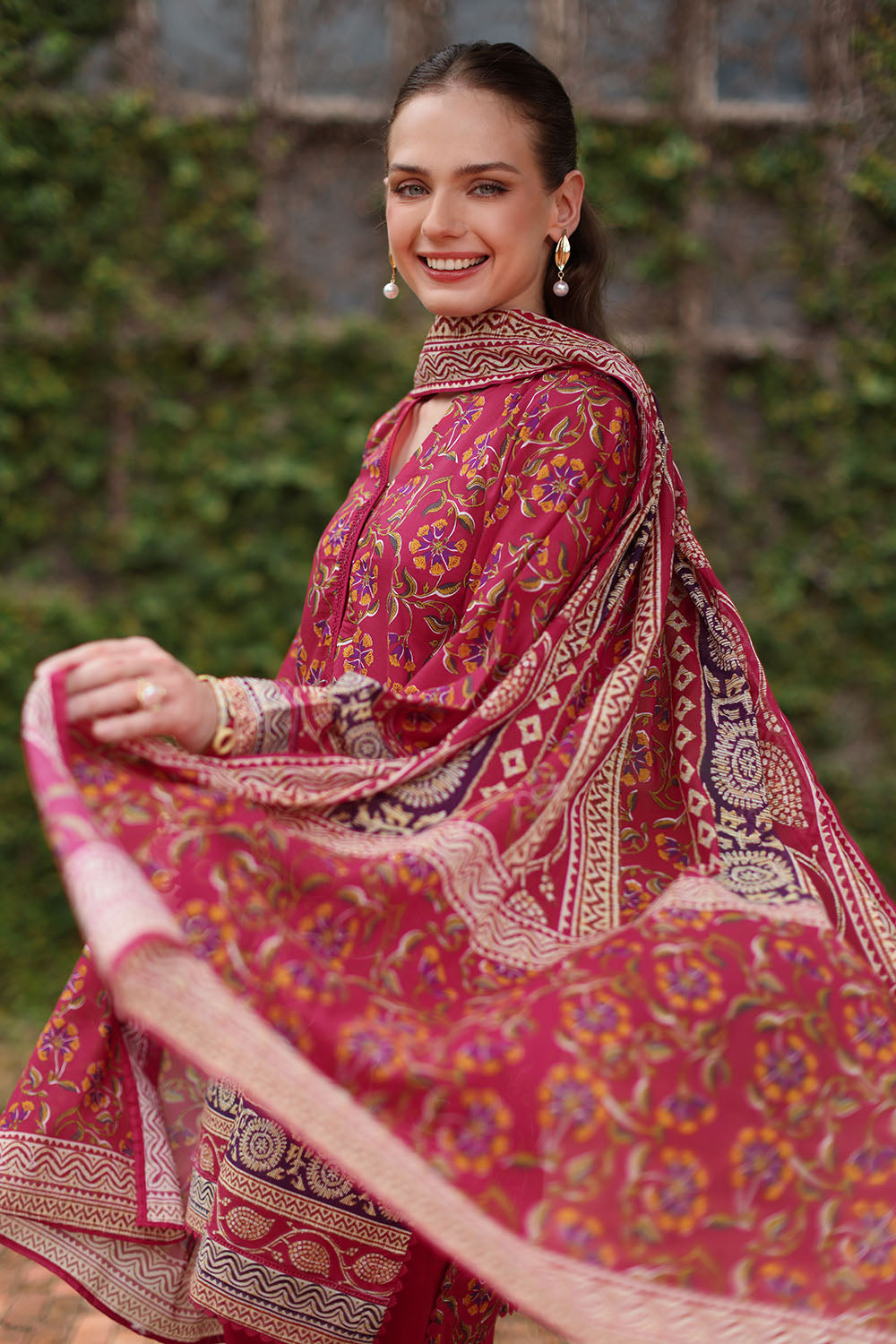 3 Piece Printed Lawn Suit with Printed Lawn Dupatta