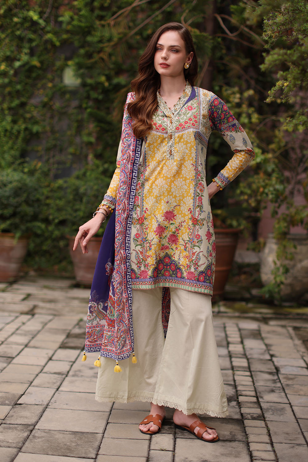 3 Piece Printed Lawn Suit with Printed Lawn Dupatta