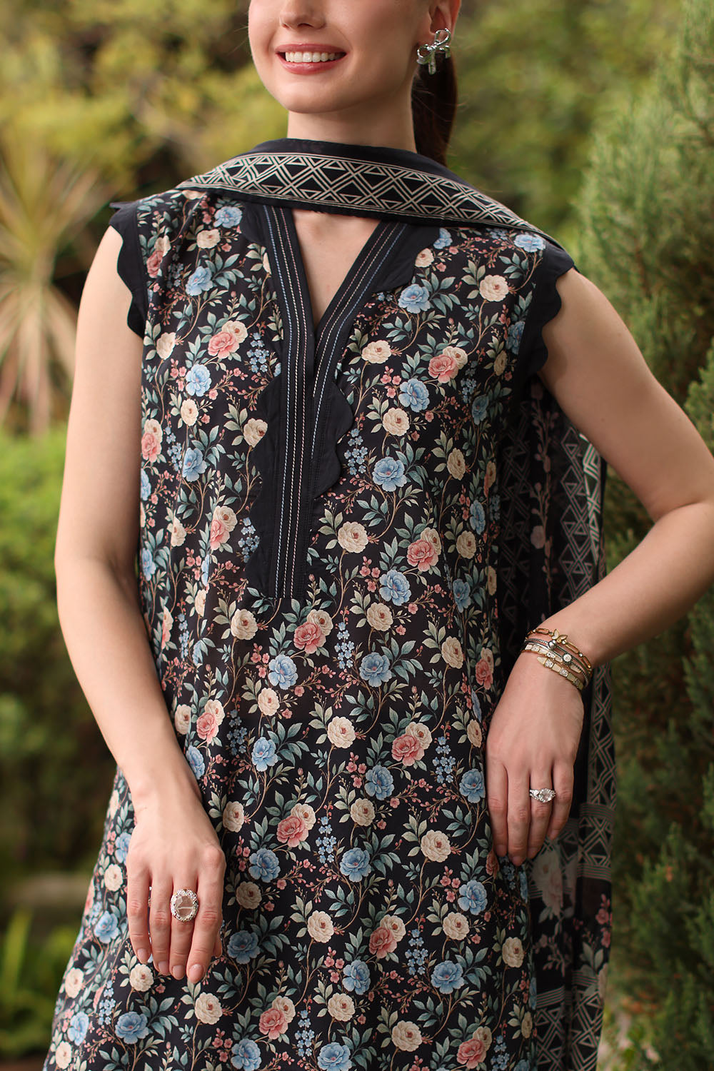 3 Piece Printed Lawn Suit with Printed Lawn Dupatta