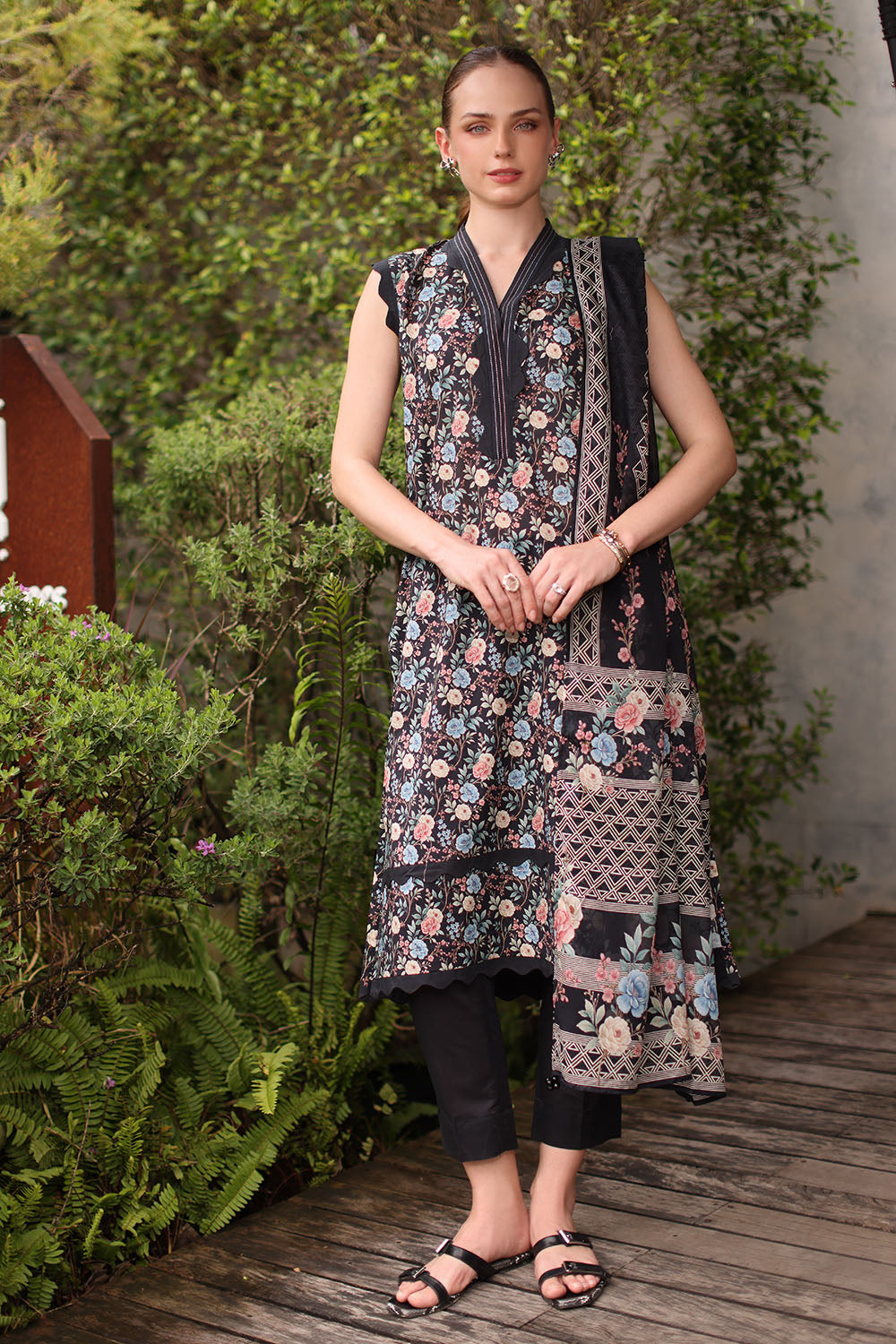 3 Piece Printed Lawn Suit with Printed Lawn Dupatta