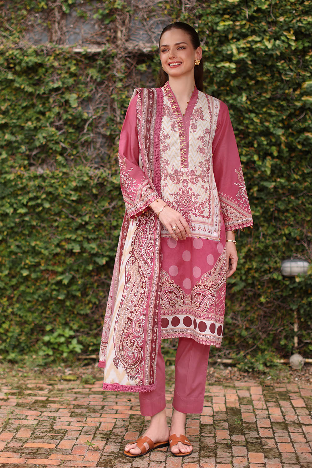 3 Piece Printed Lawn Suit with Printed Lawn Dupatta