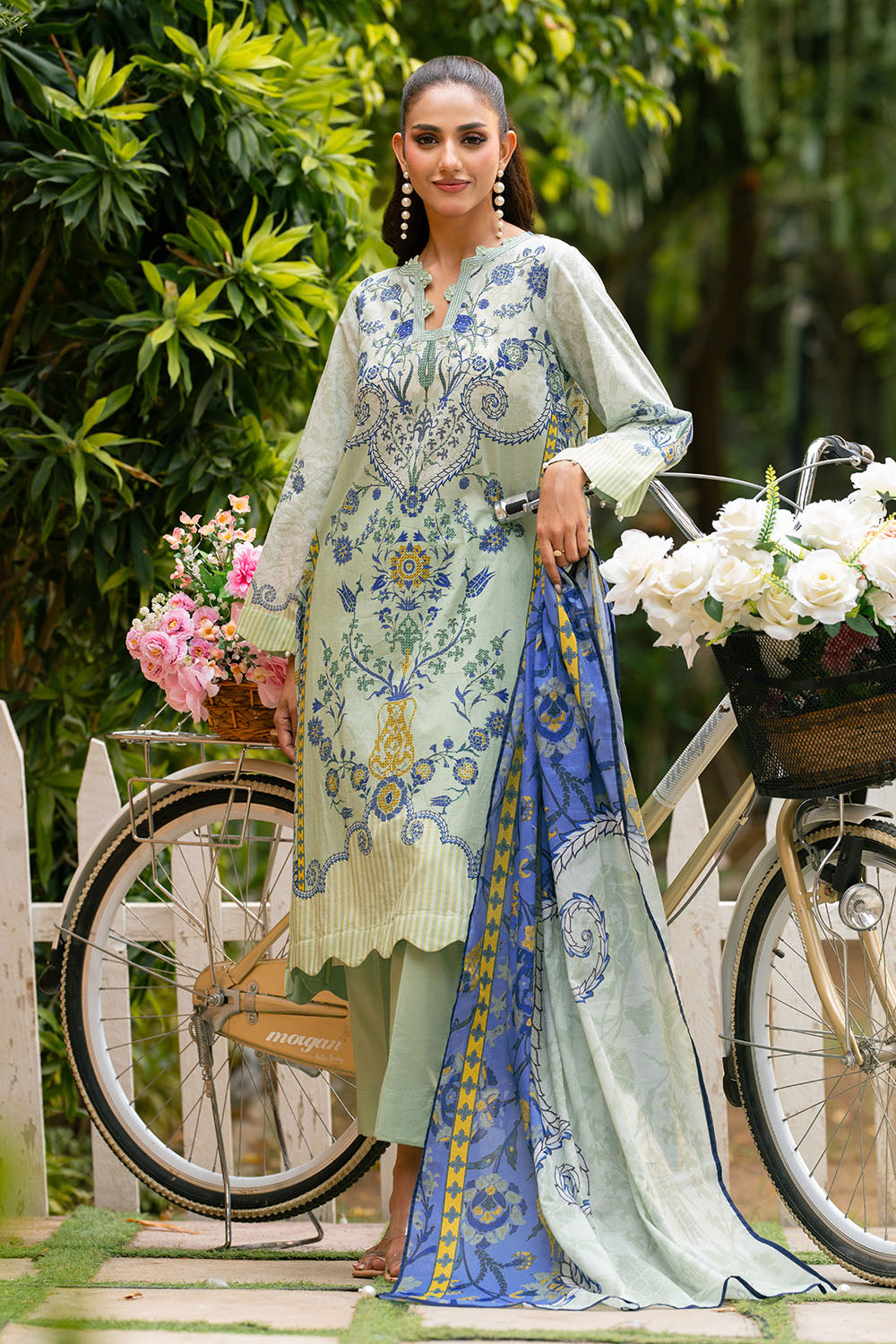 3 Piece Printed Lawn Suit with Printed Lawn Dupatta