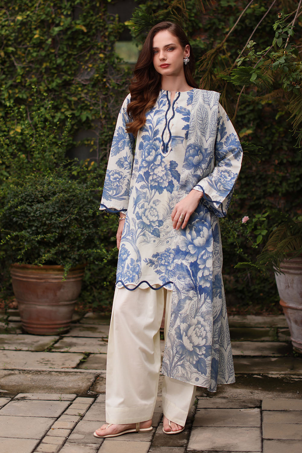 3 Piece Printed Lawn Suit with Printed Lawn Dupatta