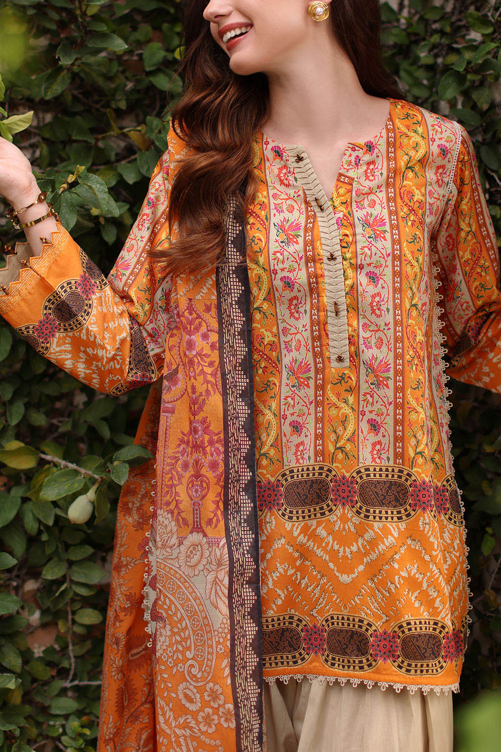 3 Piece Printed Lawn Suit with Printed Lawn Dupatta