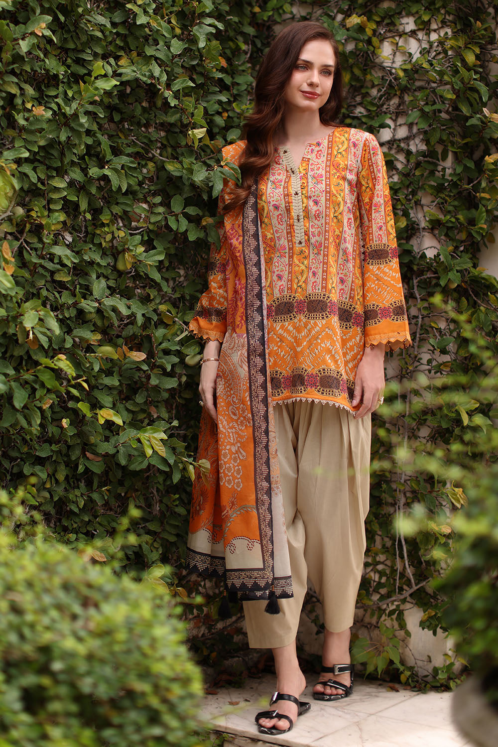 3 Piece Printed Lawn Suit with Printed Lawn Dupatta