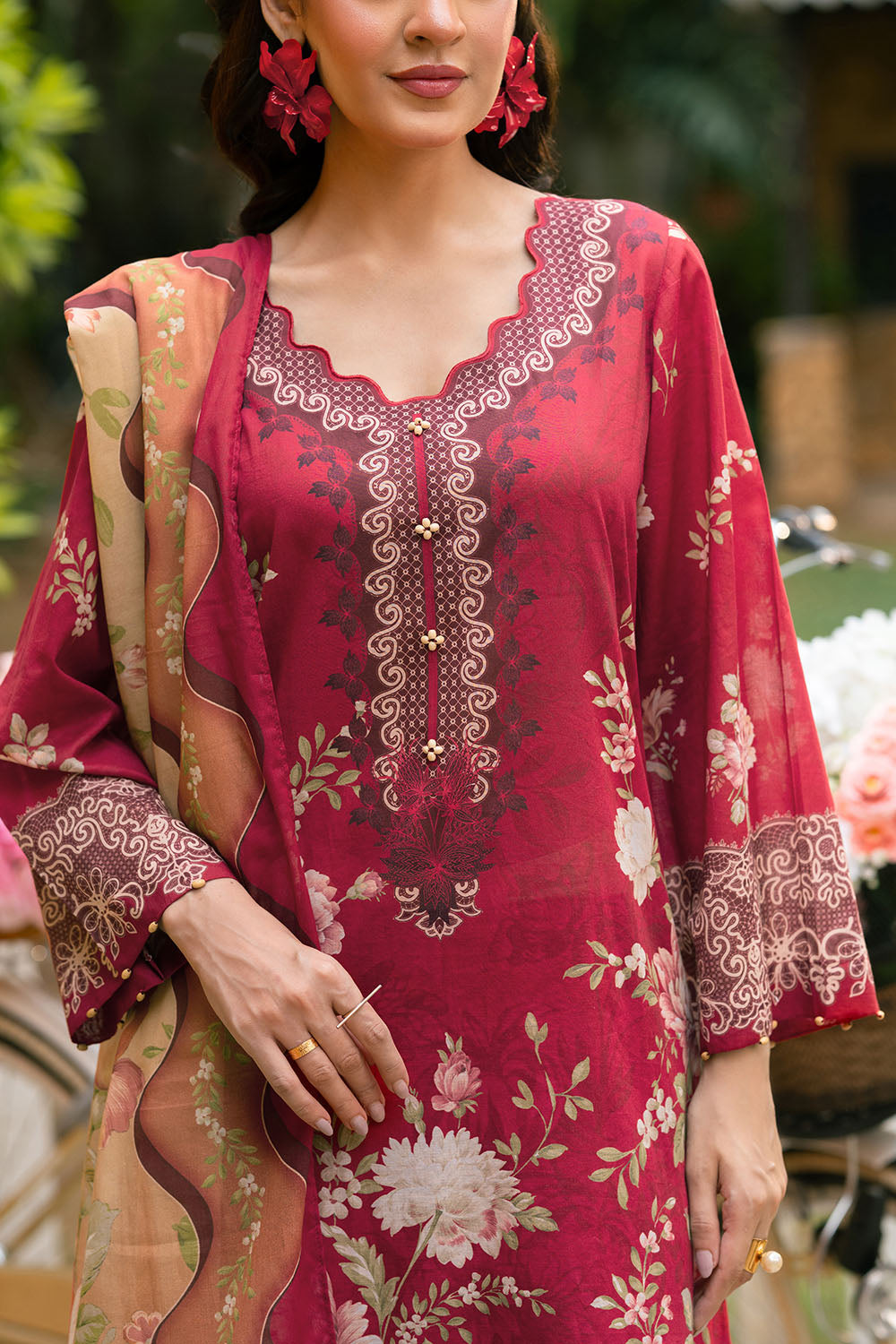 3 Piece Printed Lawn Suit with Printed Lawn Dupatta