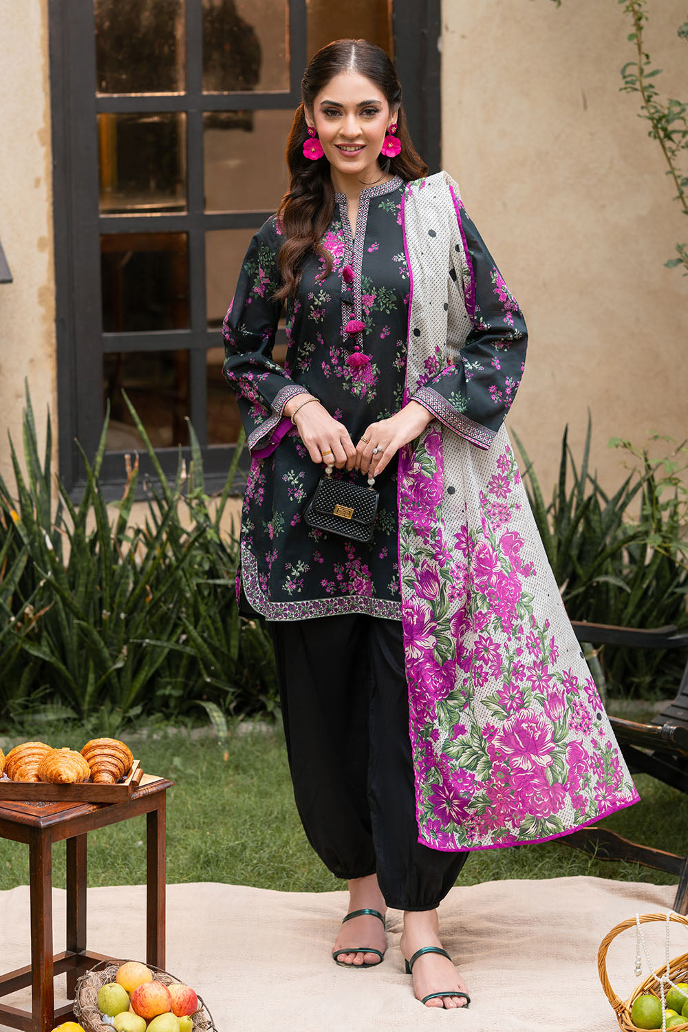 3 Piece Printed Lawn Suit with Printed Lawn Dupatta